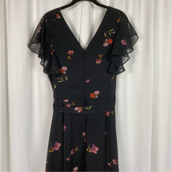 City Chic Black Floral Petal Rain Maxi Dress Sz.S/16 NWT - Picture 10 of 15